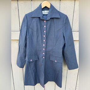 Vintage Brambilla France Coat Trench Military Classic See Measurements for Size